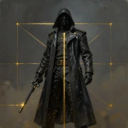 the Gunslinger, hyper realistic, octane render, cinematic, golden ratio, curved lines, the dark tower, dramatic lighting shadows, detailed illustration, 8k, intricate details, oil painting