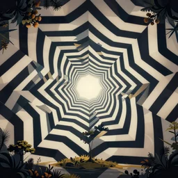 psychedelic optical illusion, vector art, illustration