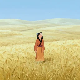 endless bland pale wheat sloping landscape by bill watterson from mulan ( 1 9 9 7 )