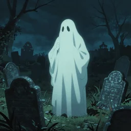 a ghost visiting its own grave