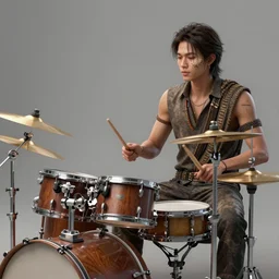 Death playing a drumkit, Nuttavut Baiphowongse, Mark Armstron, amad, rendered by octane, 8k, ultra 8k, hyper realistic, photorealistic, photo