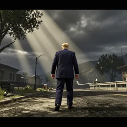 Donald Trump running, game, screenshot , GTA5