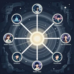 dnd overhead encounter map of an astral dungeon, clean cel shaded vector art. shutterstock. behance hd by lois van baarle, artgerm, helen huang, by makoto shinkai and ilya kuvshinov, rossdraws, illustration,