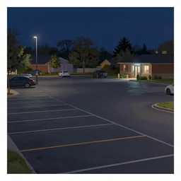 a beautiful artwork of a parking lot at night by Greg Girard featured on artstation