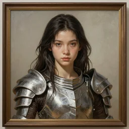 a professionally painted portrait of an attractive young girl, partially clothed in battle armor, olive skin, long dark hair, beautiful bone structure, symmetrical facial features, intricate, elegant, digital painting, concept art, smooth, sharp focus, finely detailed, beautifully framed, from Metal Gear, in the style of Artgerm and Greg Rutkowski and William-Adolphe Bouguerea