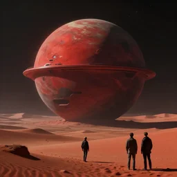 otherworldly atmosphere of an alien red desert planet by arthur haas and bruce pennington and john schoenherr, cinematic matte painting, zaha hadid structure, 8 k dark moody colors