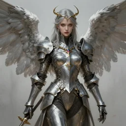 Angel knight gothic girl, sci-fi, highly detailed, digital painting, artstation, concept art, smooth, sharp focus, illustration, art by artgerm and greg rutkowski and alphonse mucha