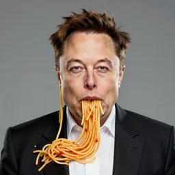 digital art of anthropomorphic elon musk with spaghetti as hair photorealistic photoshop 4 k