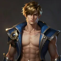 portrait of star guardian garen from league of legends, au naturel, hyper detailed, digital art, trending in artstation, cinematic lighting, studio quality, smooth render, unreal engine 5 rendered, octane rendered, art style by klimt and nixeu and ian sprigger and wlop and krenz cushart and riot