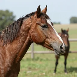 human - faced horse