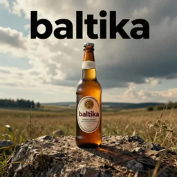 album cover design for a band called'baltika ', with beer bottle on it
