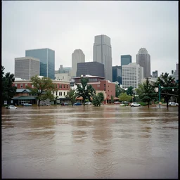 Minneapolis after a flood, cityscape, 35mm