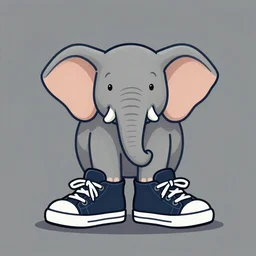 elephant wearing sneakers illustration by Michael Sowa