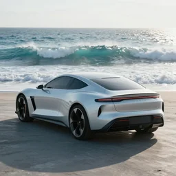 a concept car styled after oceans waves, hyperrealistic, back lighting, soft focus, 8k