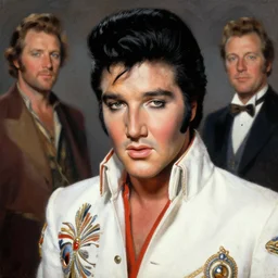 portrait of elvis presley, highly detailed painting by gaston bussiere, craig mullins, j. c. leyendecker 8 k
