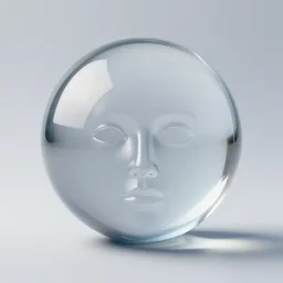 hyperrealistic a glass ball imitating a head, 8k, the best on artstation, digital art