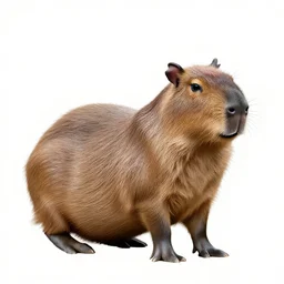 animal portrait of a capybara, whole body of the animal, on a white background, high detail, style by zac retz