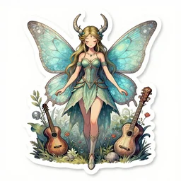 a fairy, d & d, fantasy, intricate sticker illustration, artstation