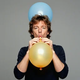 Mick Jagger blowing a balloon XF IQ4, f/1.4, ISO 200, 1/160s, 8K, RAW, unedited, symmetrical balance, in-frame