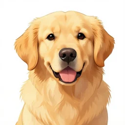 digital drawing furry anime style portrait of an anthropomorphic golden retriever dog, anime wallpaper 4 k, thomas kinkade, trending on furaffinity, artstation, deviantart, cmyk
