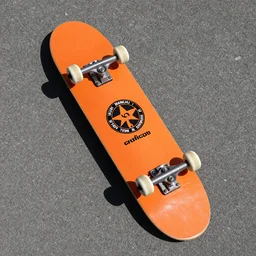 radical orange skateboard