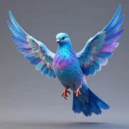 A electric blue dove as Thunder God . Colourful. High detail. Unreal 5.