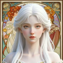 a beautiful elegant young girl, octane render, vivid colors, artstation, by jeremy mann, by alphonse mucha, by boris vallejo. delicate features. bright white. ultra realistic. ultra clear detailed
