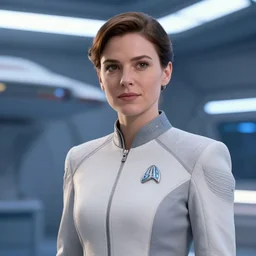 Sophia Di Martino is the captain of the starship Enterprise in the new Star Trek movie