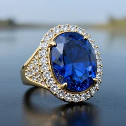 detailed photo of an egyptian ring, blue rock diamonds, lake of sorrow and tears, sacred geometry humanoid robot skeleton, by cameron gray