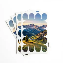 iridescent sticker sheets, professional product shot, isolated on a pure white background, centered, entire object in frame, sharp focus, soft studio lighting