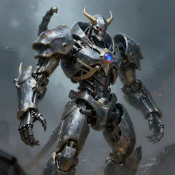 an intricate skeletal mechanical evil warrior, highly detailed 4 k painting, dramatic cold light, style of gerald brom
