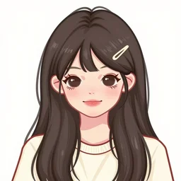 girl portrait in cute anime style, made by Tran Ross