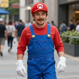 chris pratt wearing mario's clothes