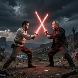 zelensky vs putin, jedi battle in the style of star wars