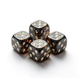 luxurious dice set, studio product photography, isolated on a pure white background, centered, entire object in frame, sharp focus, soft studio lighting