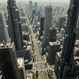 a cityscape of a civilization millennia more advanced than our own with raypunk gothic aesthetics, brutalist architecture and an endless sprawl of streets as far as human eyes can see, giger influences, crystalline accent, sharp contrasting coloration