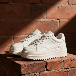 Platform sneakers made out of brick