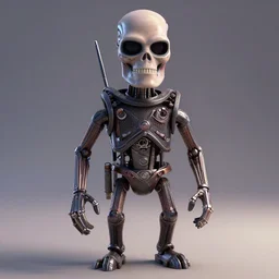 The Terminator, in the style of Pixar animation. 3D render. hdr