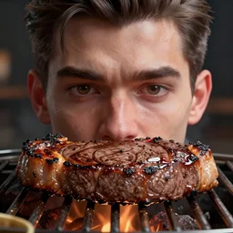close up steak on the grill, tasty food, art by artgerm, wlop, loish, ilya kuvshinov, 8 k realistic, hyperdetailed, beautiful lighting, detailed background, depth of field, symmetrical face, frostbite 3 engine, cryengine