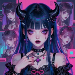 9 0 s, pastel goth aesthetic, gothic girl portrait kawaii, vaporwave colors, anime manga, futuristic, hyperrealistic painting, by stanley twardowicz, ilya kuvshinov, rossdraws, trending on artstation