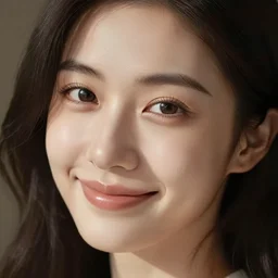 very very very perfect face of a woman, soft skin, shy smile