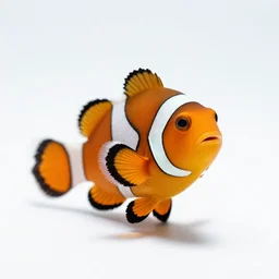colorful clownfish, photorealistic wildlife photography, full body, isolated on a pure white background, centered, entire subject in frame, sharp focus, soft studio lighting