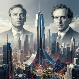 epic architecture cyberpunk city landscape, designed by buckminster fuller and nikola tesla