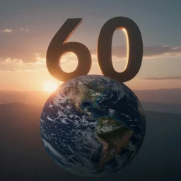 what happens to the earth every 60 seconds at sunrise, epic beauty, cinematic lighting,hyper quality render, volumetric light moody