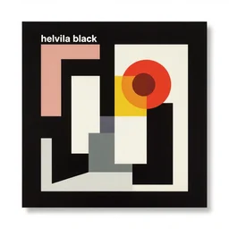 album cover by 4 ad for the band helvetica black, inspired by constructivist design, assemblage, minimalism, pop art