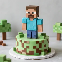 Minecraft cake, professional food photography, trending on artstation