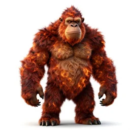 grizzled fire giant, photorealistic portrait photography, full body, standing, isolated on a pure white background, centered, whole figure in frame, sharp focus, studio lighting