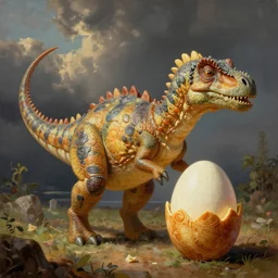 eggroll iguanodon, eggroll dinosaur, iguanodon made of eggroll, painting by james gurney
