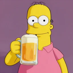close up sci - fi barney gumble simpsons, drunk clean shaven man wearing a pink shirt that is too small, holding a massive mug of beer, centered, digital painting, smooth, sharp focus, illustration, artgerm, tomasz alen kopera, peter mohrbacher, donato giancola, joseph christian leyendecker, wlop, frank frazetta