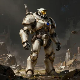 space marine, solarpunk, studio style, pulp science fiction illustration